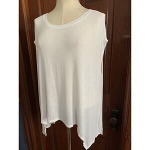 One Size Nally & Millie USA Women's White Oversize Tshirt Sheer Rayon Blend